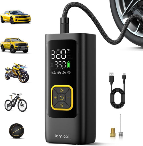 Compresor Auto Portabil 150 PSI – Umflare Rapidă, Oprire Automată și LED SOS