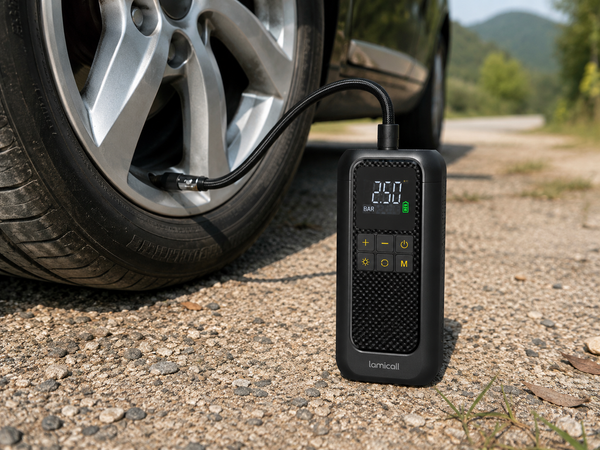 Compresor Auto Portabil 150 PSI – Umflare Rapidă, Oprire Automată și LED SOS